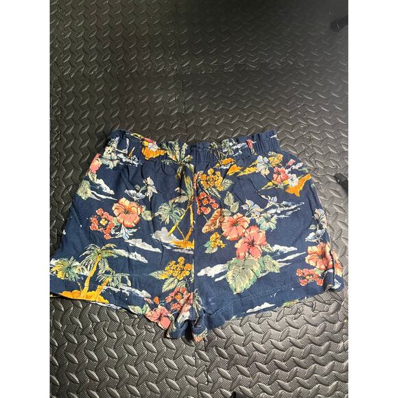 Time and Tru Women’s Floral Linen Blend Pull-On Shorts L (12–14) Tropical Print - Picture 3 of 5